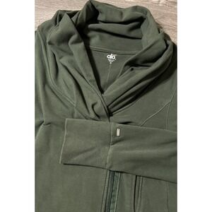 Alo Yoga Asymmetrical Zip Cowl Neck Geo Yoga Jacket Size Medium Hunter Green